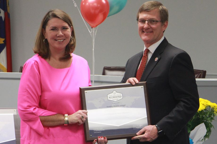 Stanley Middle School earns accreditation as a quality school Stanley Middle School earns accreditation as a quality school